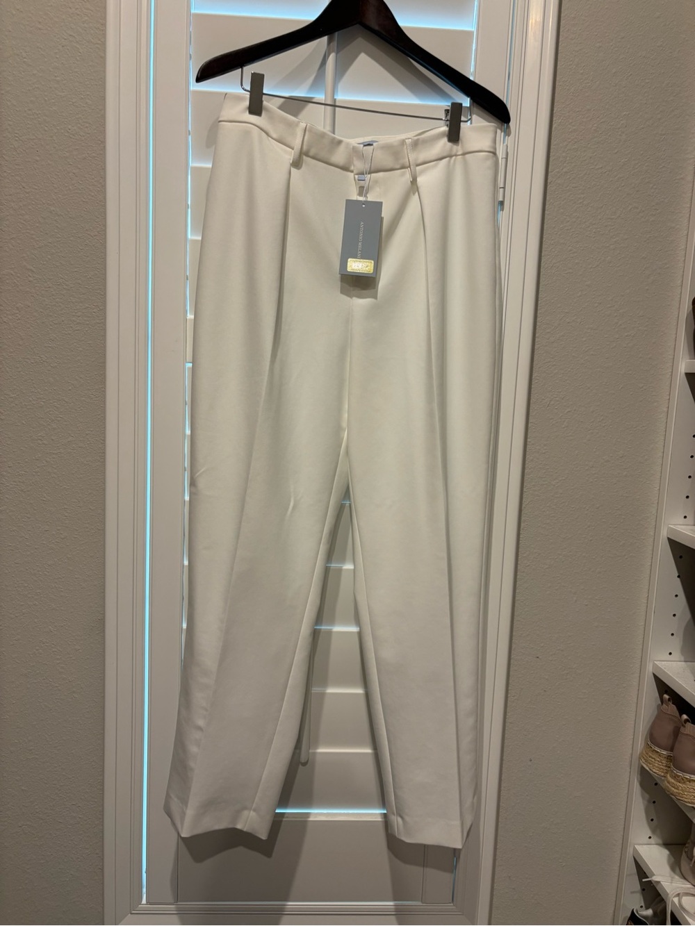 Antonio Melani Career Core Ivory Dress Pants Classic Tailored Fit